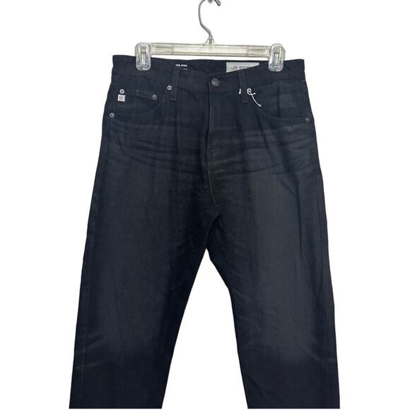 AG Adriano Goldschmied Tapered Jeans Relaxed Fit Belt Loop Zip Fly Black 30 NWT - Picture 2 of 10